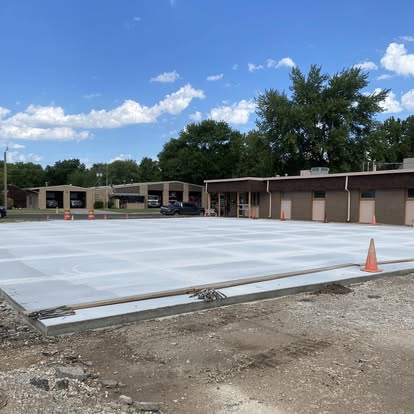 Large commercial concrete lot
